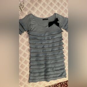 Twin-Set Teal Dress with black bow detail